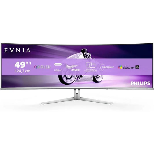 Monitor Philips Evnia 49M2C8900 48.9" QD OLED Dual QHD 240Hz G-Sync Compatible Curvo - TeknoMania S.L