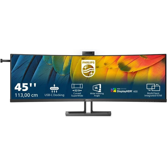 Monitor Philips 45B1U6900CH 44.5" LED UltraWide Dual QHD 75Hz Curvo Webcam USB-C - TeknoMania S.L