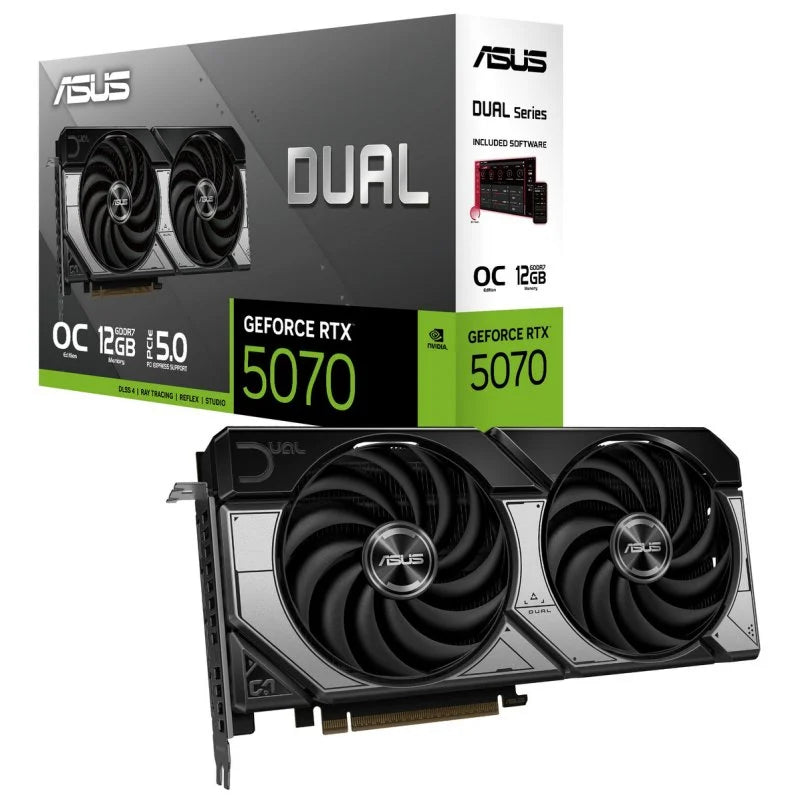 Tarjeta Gráfica ASUS Dual GeForce RTX 5070 OC 12GB GDDR7 Reflex 2 RTX AI DLSS4 - TeknoMania S.L