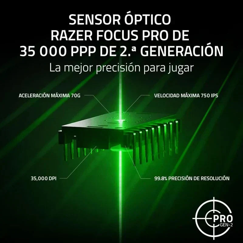Razer Basilisk V3 Pro 35K Ratón Gaming Óptico Inalámbrico RGB 35000 DPI Blanco - TeknoMania S.L