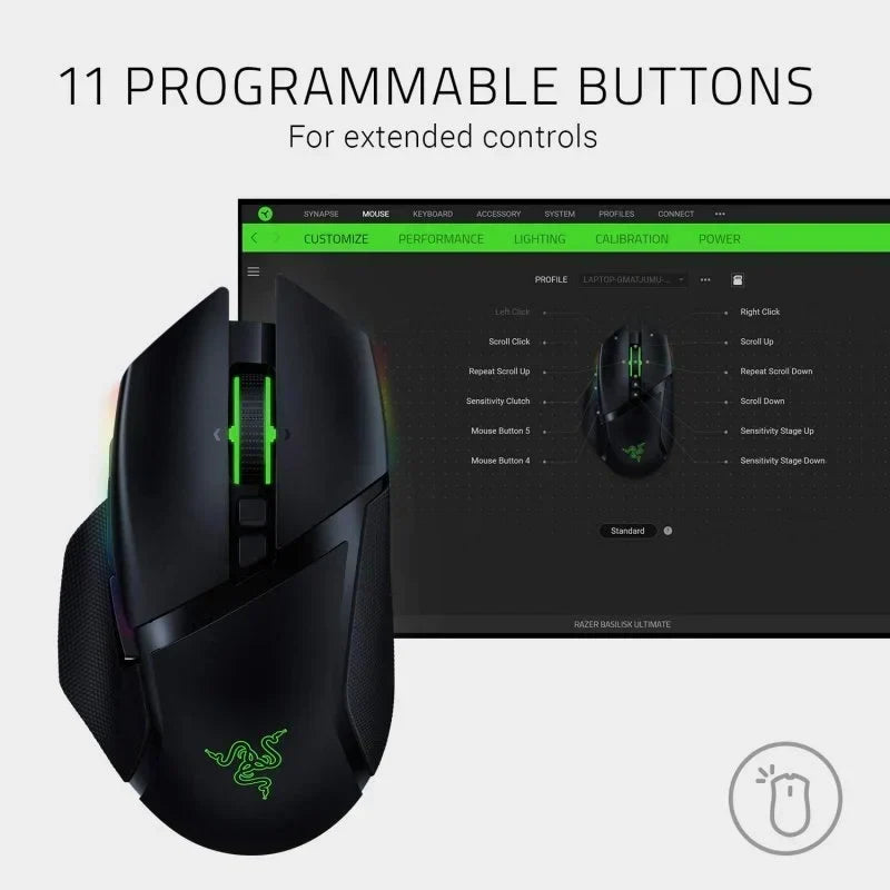 Razer Basilisk Ultimate Ratón Gaming 20000 DPI Negro - TeknoMania S.L