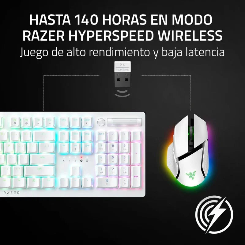 Razer Basilisk V3 Pro 35K Ratón Gaming Óptico Inalámbrico RGB 35000 DPI Blanco - TeknoMania S.L